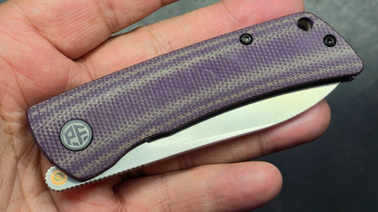 Petrified Fish Flavorist Purple Micarta Handle K110 Blade