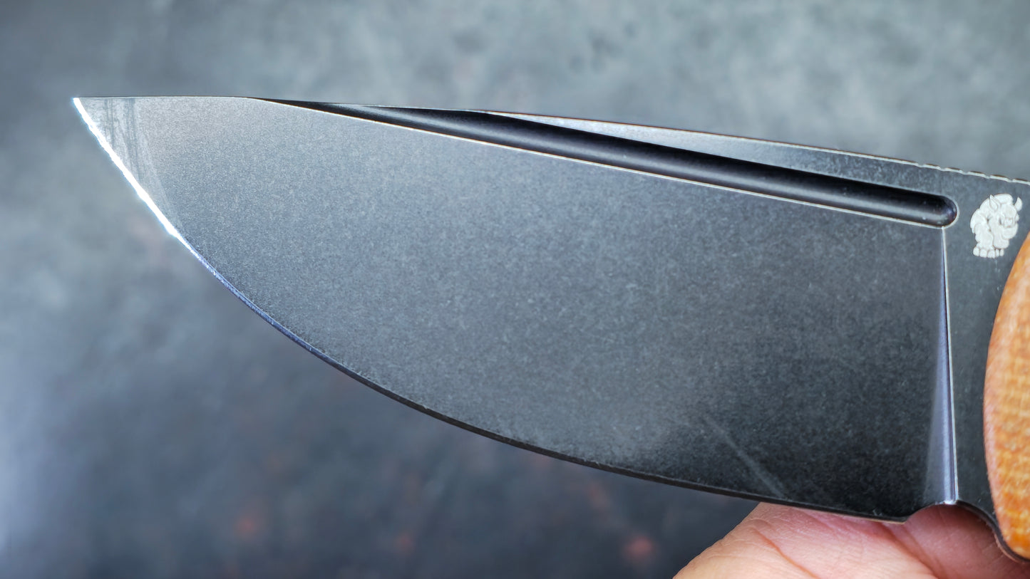 Petrified Fish (Beluga Micarta/K110) & (Mini Beluga Gmascus/14C28N) TWO KNIVES