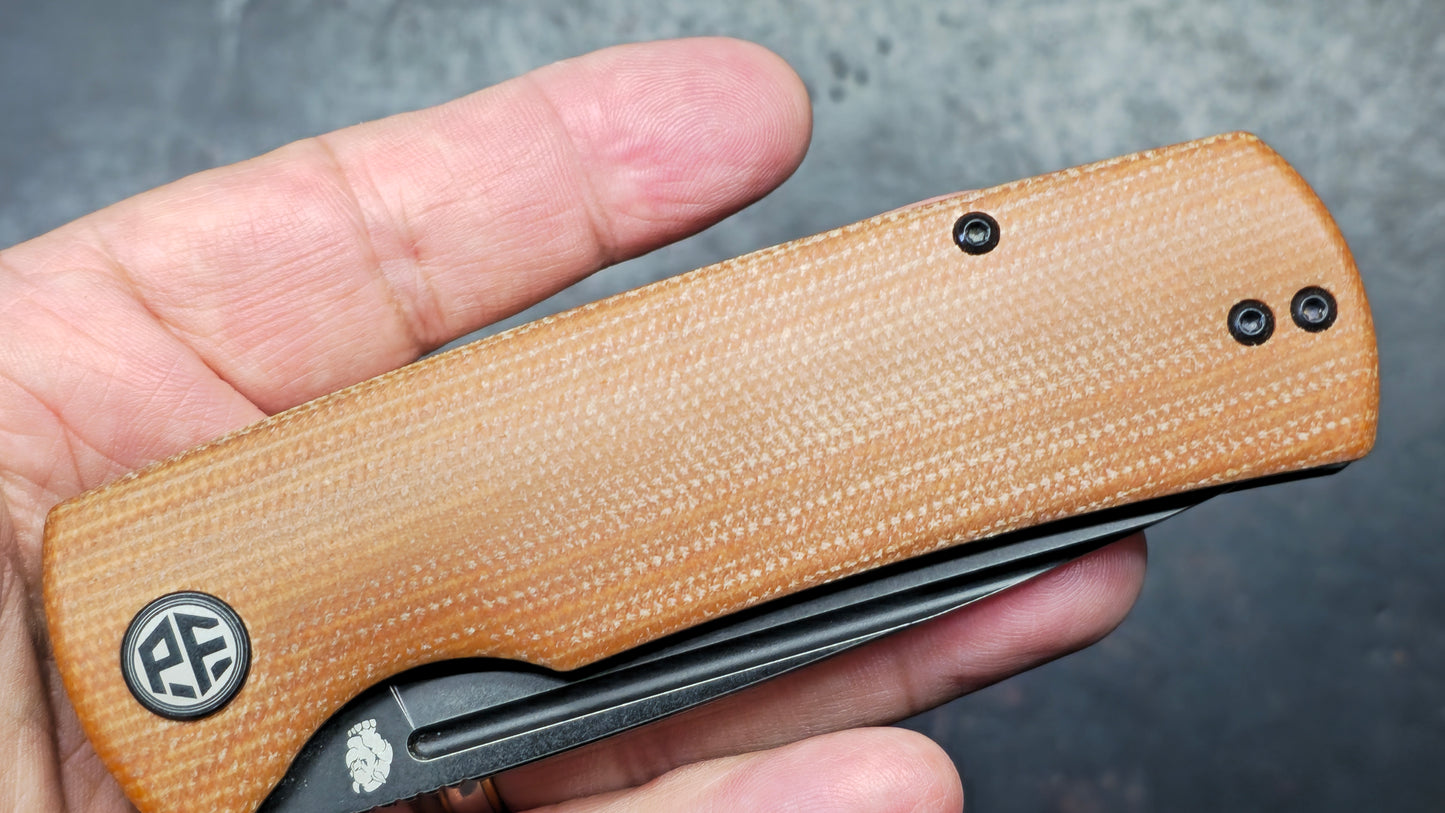 Petrified Fish (Beluga Micarta/K110) & (Mini Beluga Gmascus/14C28N) TWO KNIVES