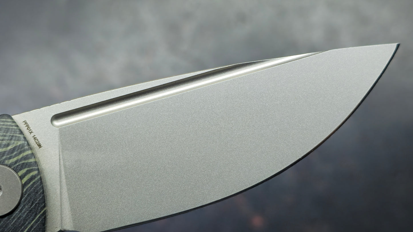 Petrified Fish (Beluga Micarta/K110) & (Mini Beluga Gmascus/14C28N) TWO KNIVES