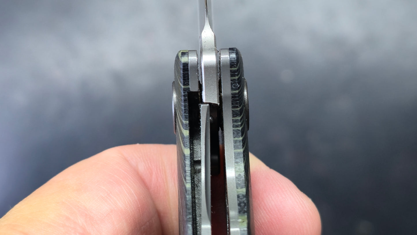 Petrified Fish (Beluga Micarta/K110) & (Mini Beluga Gmascus/14C28N) TWO KNIVES