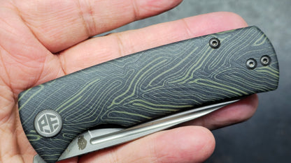 Petrified Fish (Beluga Micarta/K110) & (Mini Beluga Gmascus/14C28N) TWO KNIVES