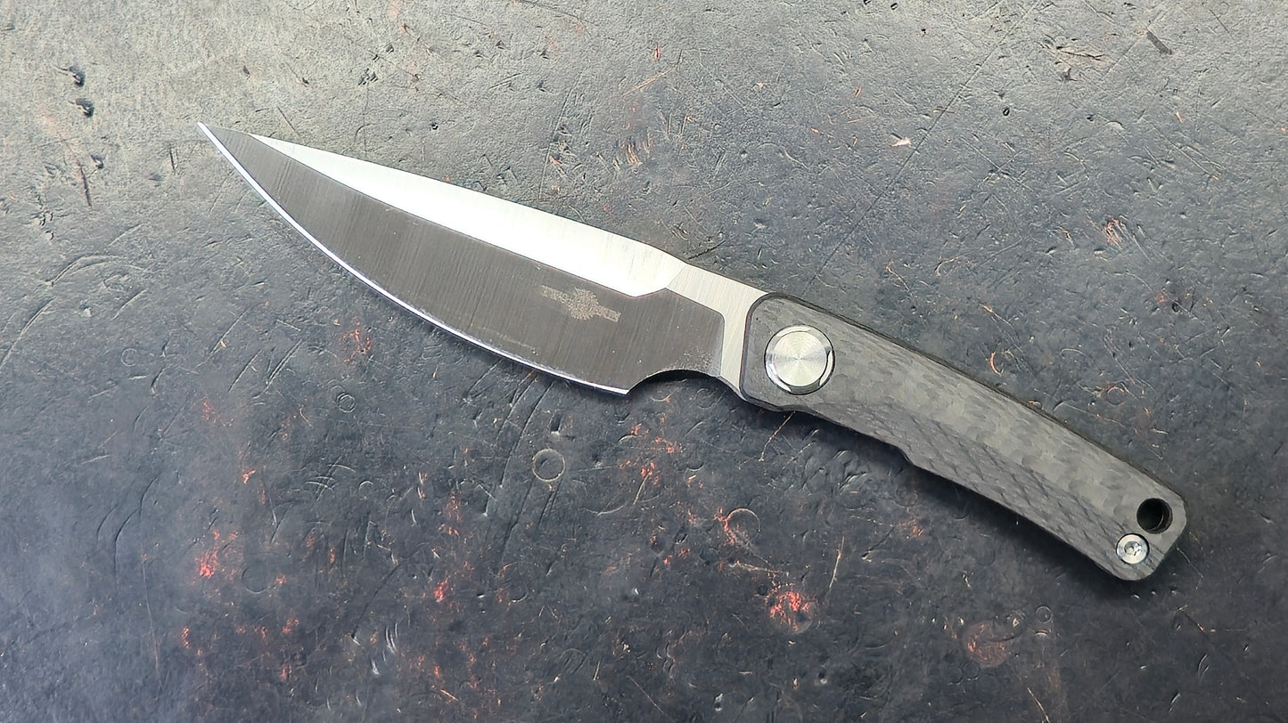 TwoSun TS540 Mini Fixed Blade Carbon Fiber Handle M390 Blade