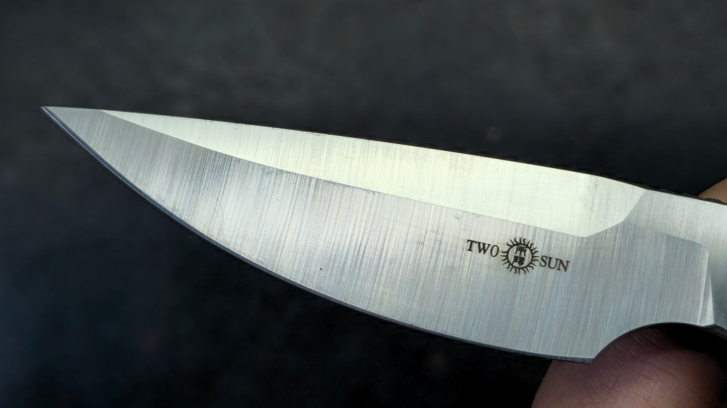 TwoSun TS540 Mini Fixed Blade Carbon Fiber Handle M390 Blade