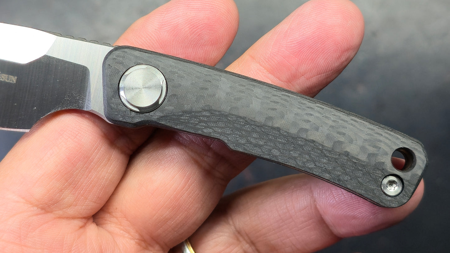 TwoSun TS540 Mini Fixed Blade Carbon Fiber Handle M390 Blade