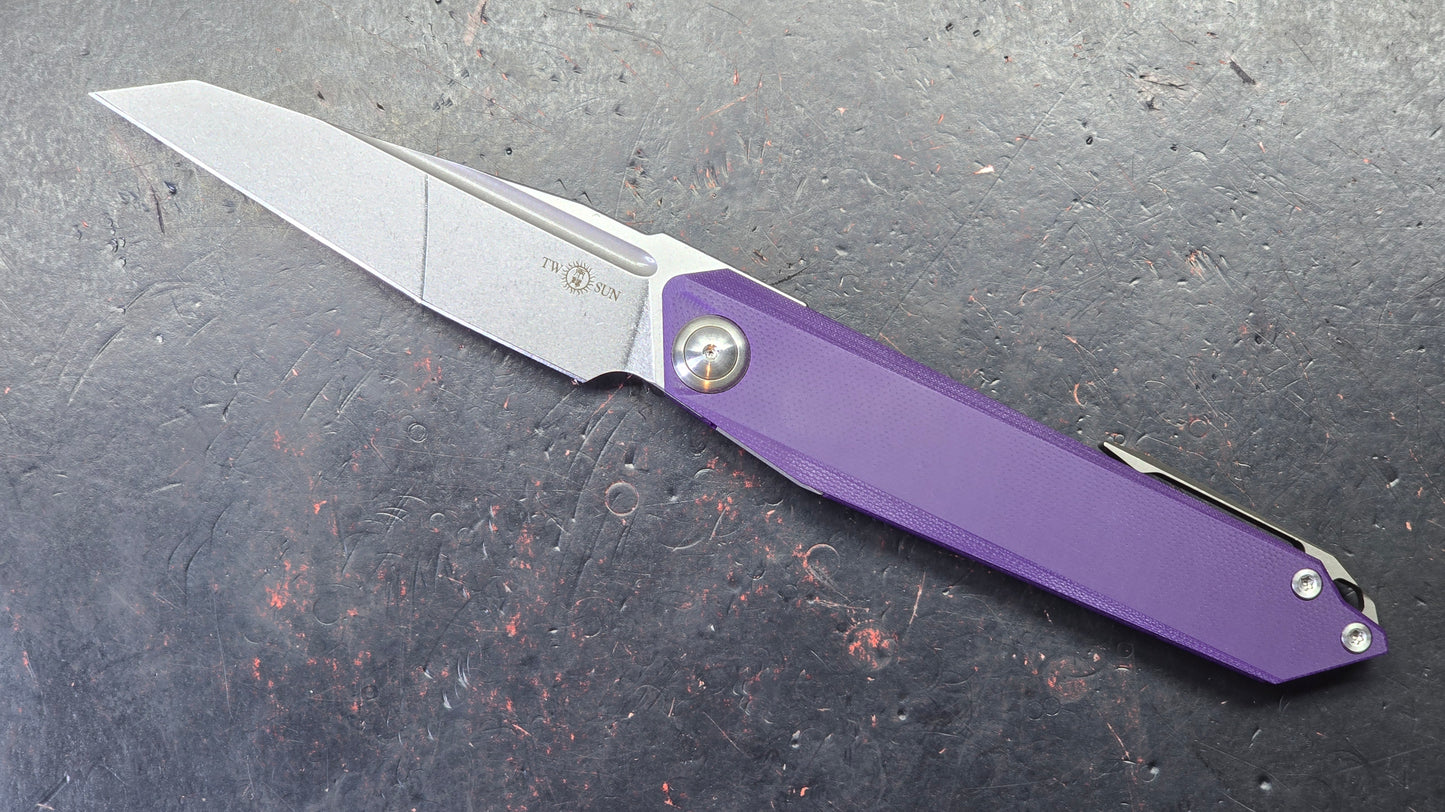 TWOSUN TS218 Purple G10 Handle N690 Blade