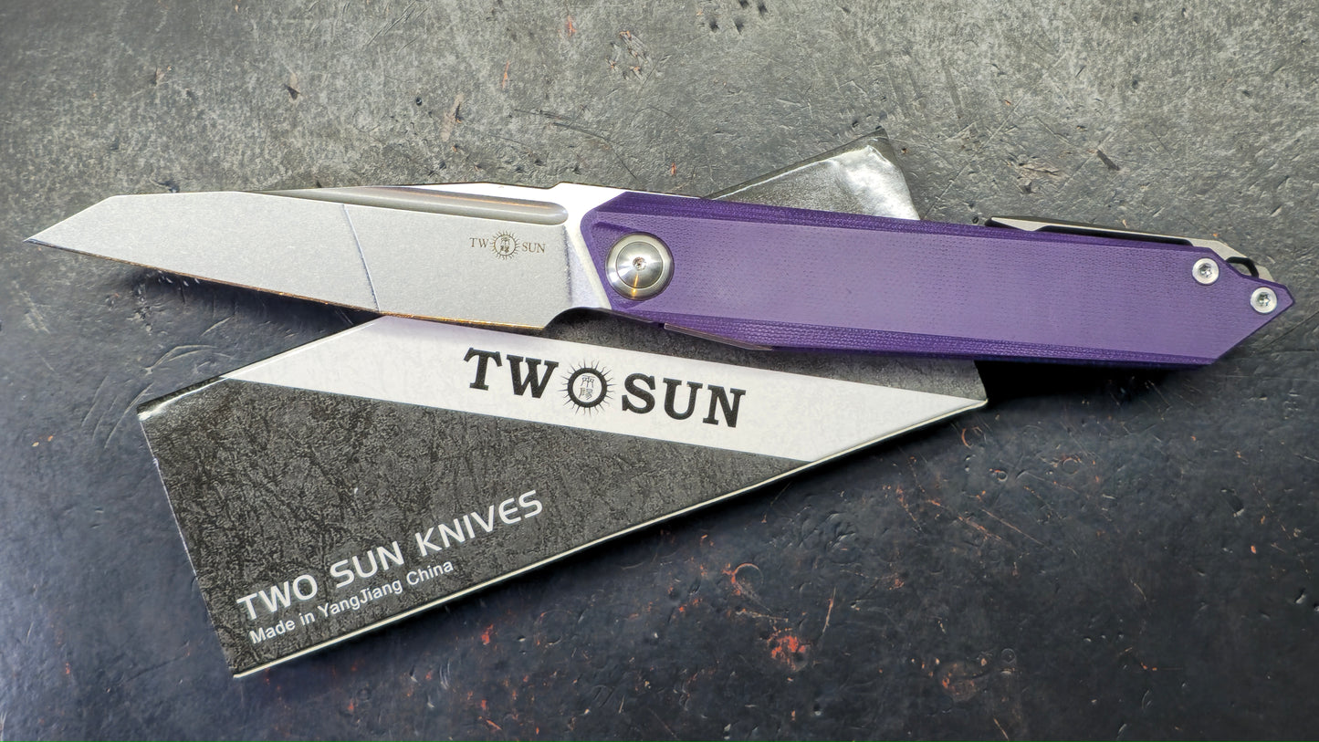 TWOSUN TS218 Purple G10 Handle N690 Blade