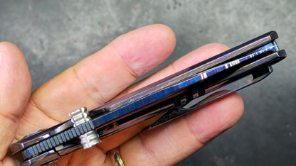 SixLeaf SL-106-Zircuti Zirconium Damascus Handle Damascus Blade