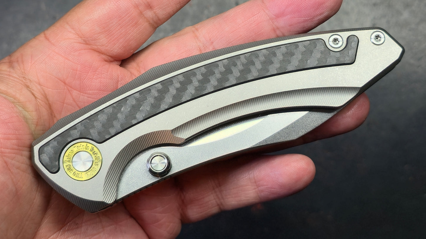 TwoSun TS595 Titanium/Carbon Fiber Handle K110 Blade