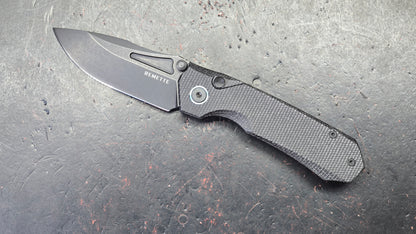 Remette Rhino Button Liner Lock Micarta Handle 14C28N Steel Blade