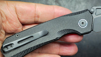 Remette Rhino Button Liner Lock Micarta Handle 14C28N Steel Blade