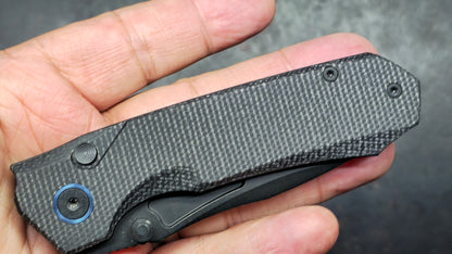Remette Rhino Button Liner Lock Micarta Handle 14C28N Steel Blade