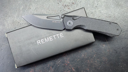 Remette Rhino Button Liner Lock Micarta Handle 14C28N Steel Blade