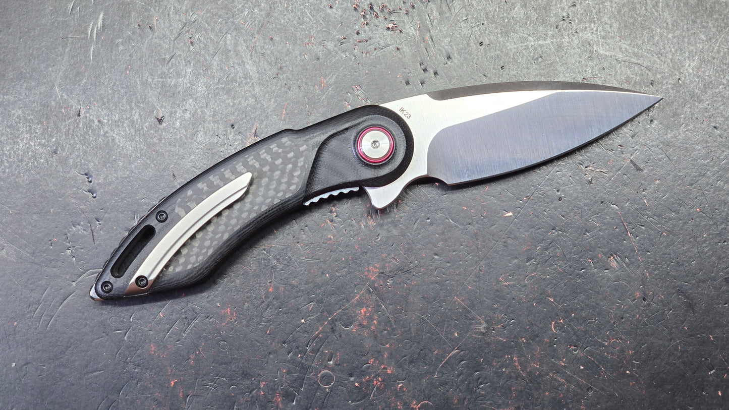 ICON Drop Point Knife with Ceramic Bearings G-10 Handle D2 Blade
