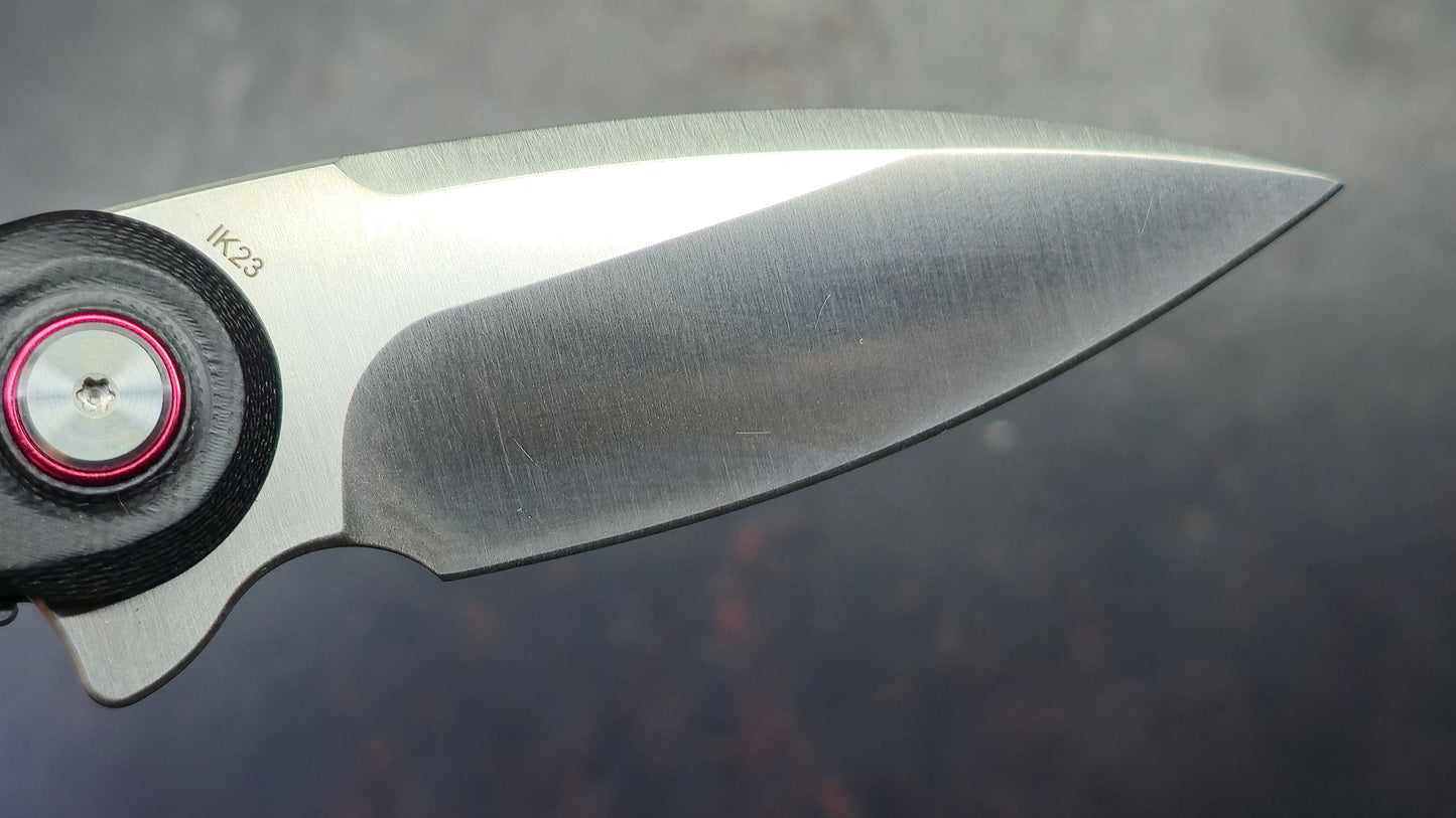 ICON Drop Point Knife with Ceramic Bearings G-10 Handle D2 Blade
