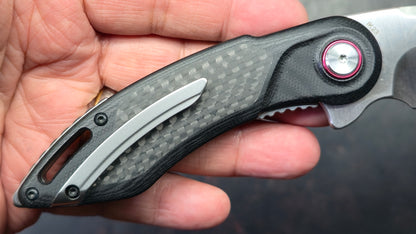 ICON Drop Point Knife with Ceramic Bearings G-10 Handle D2 Blade