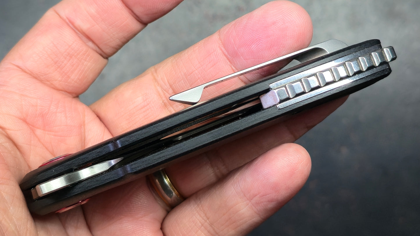 ICON Drop Point Knife with Ceramic Bearings G-10 Handle D2 Blade