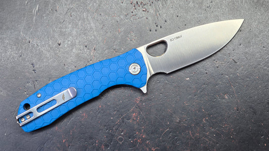 Honey Badger Large Folding Knife Blue FRN Handle 8CR13MOV Blade