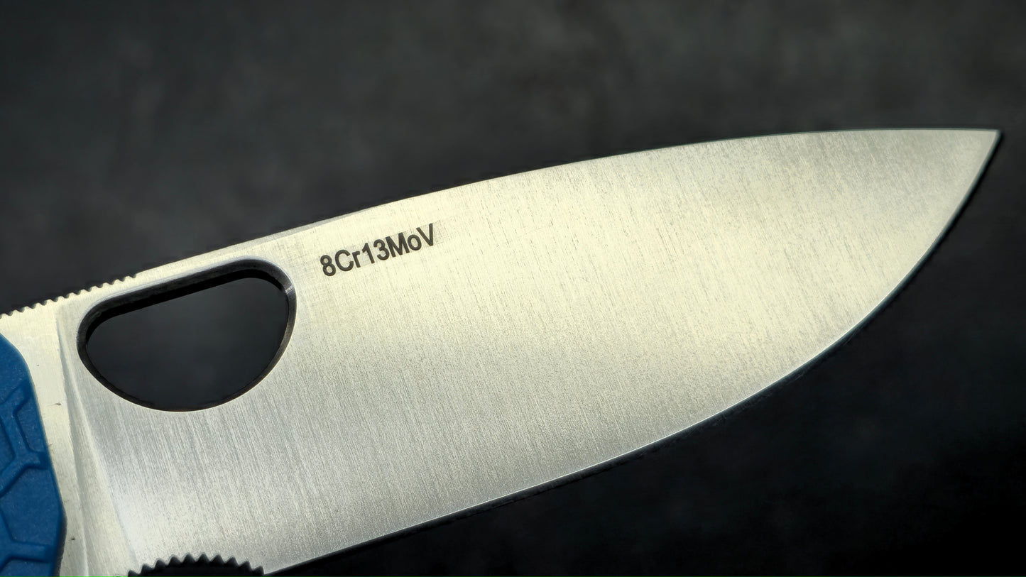 Honey Badger Large Folding Knife Blue FRN Handle 8CR13MOV Blade