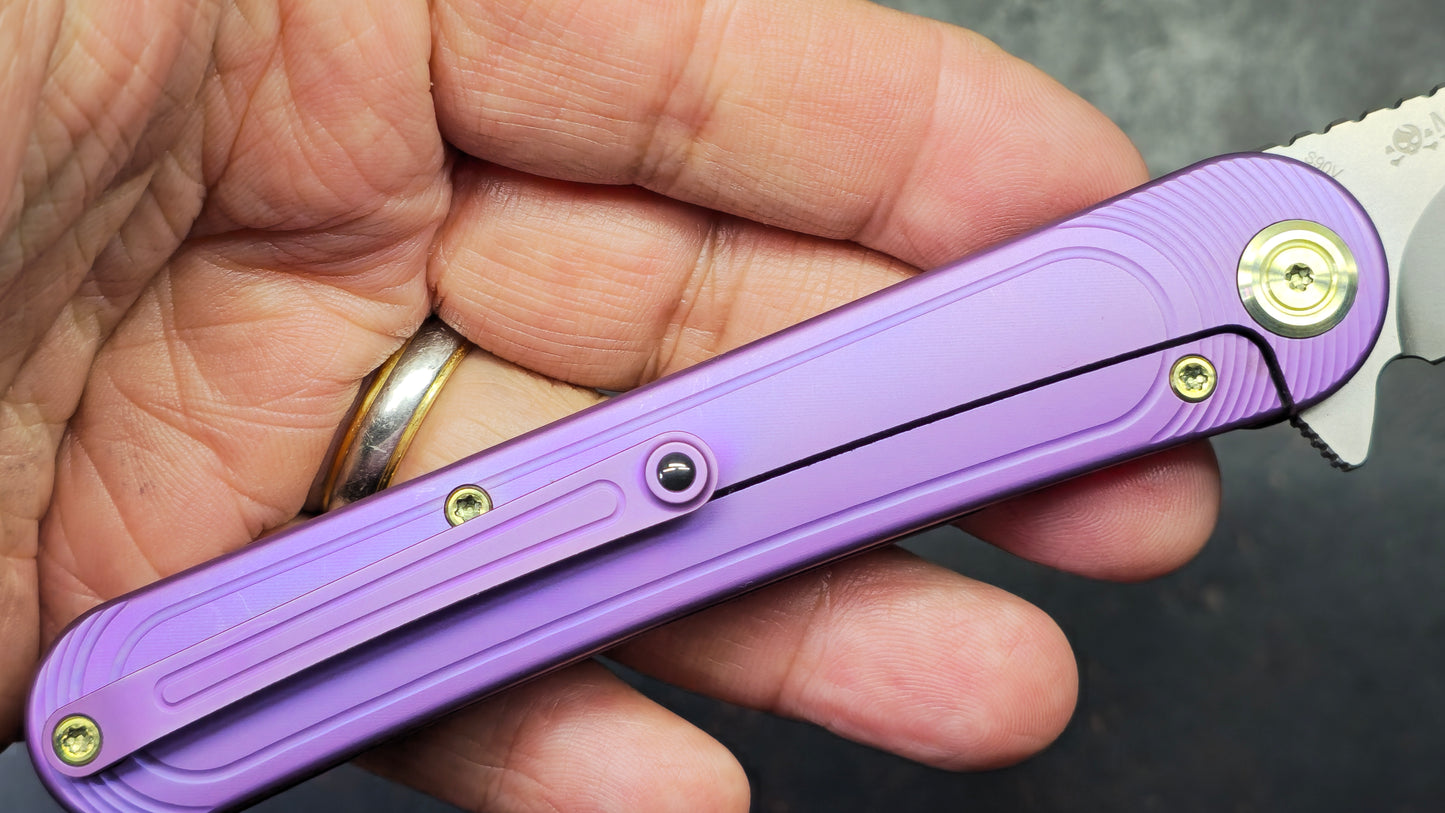 KB Knives Dandy Flipper Folding Knife Titanium Handle S90V