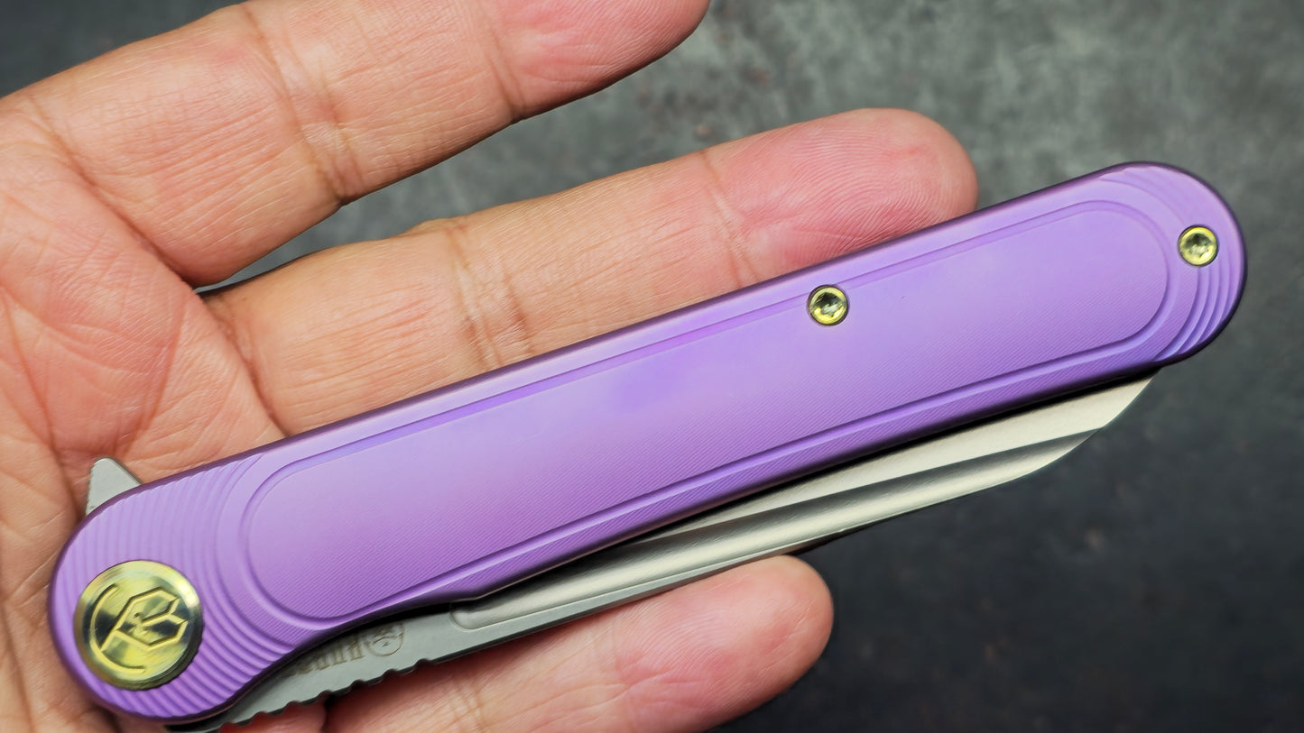 KB Knives Dandy Flipper Folding Knife Titanium Handle S90V