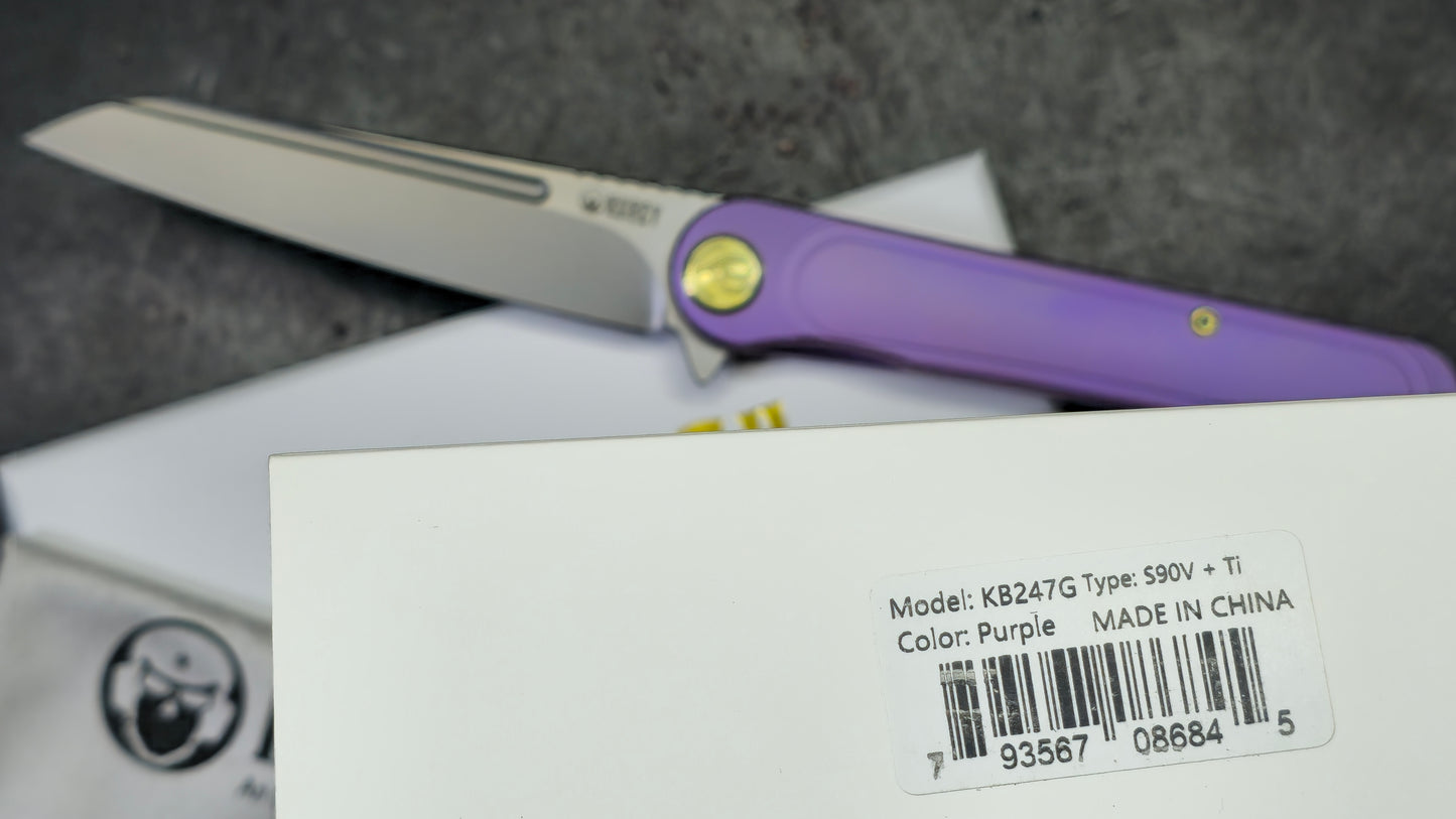 KB Knives Dandy Flipper Folding Knife Titanium Handle S90V