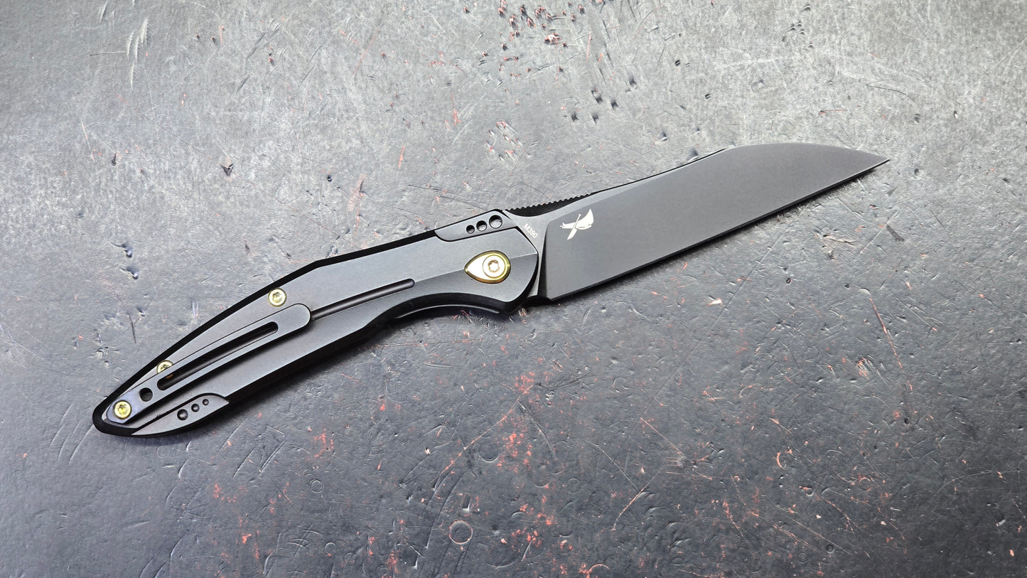 Kubey Barracuda Black Titanium M390 Blade