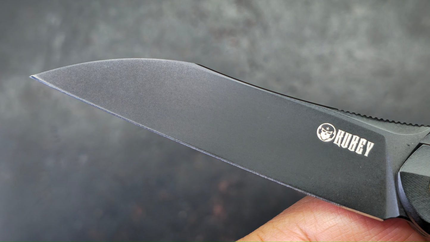 Kubey Barracuda Black Titanium M390 Blade
