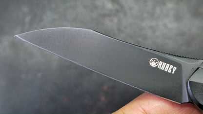 Kubey Barracuda Black Titanium M390 Blade
