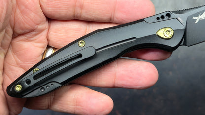 Kubey Barracuda Black Titanium M390 Blade
