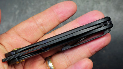 Kubey Barracuda Black Titanium M390 Blade