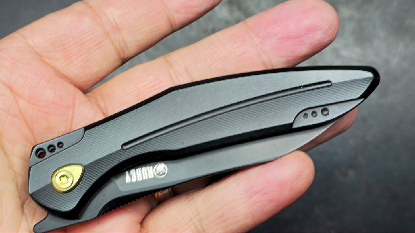 Kubey Barracuda Black Titanium M390 Blade