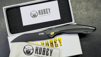 Kubey Barracuda Black Titanium M390 Blade
