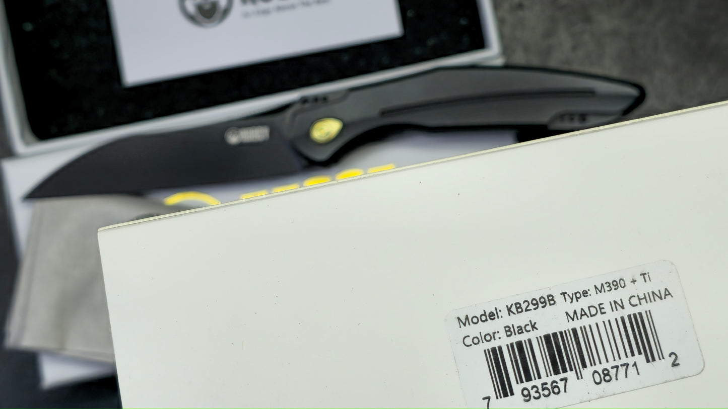 Kubey Barracuda Black Titanium M390 Blade