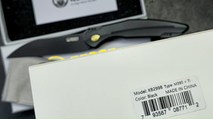 Kubey Barracuda Black Titanium M390 Blade