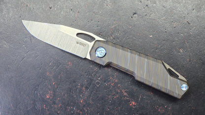 Kubey Verijero Flame Titanium Handle 14C28N Blade