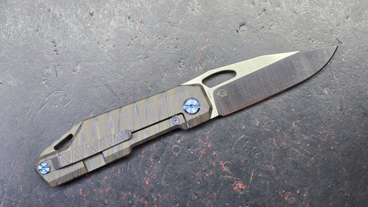 Kubey Verijero Flame Titanium Handle 14C28N Blade