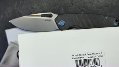 Kubey Tityus Stripe Titanium Handle 14c28n Blade