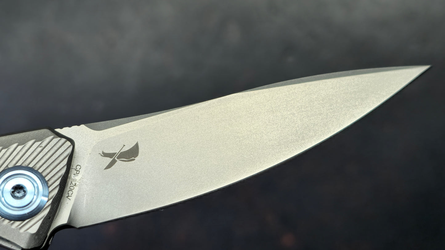 Kubey Pike Titanium Handle CPM 20CV Blade