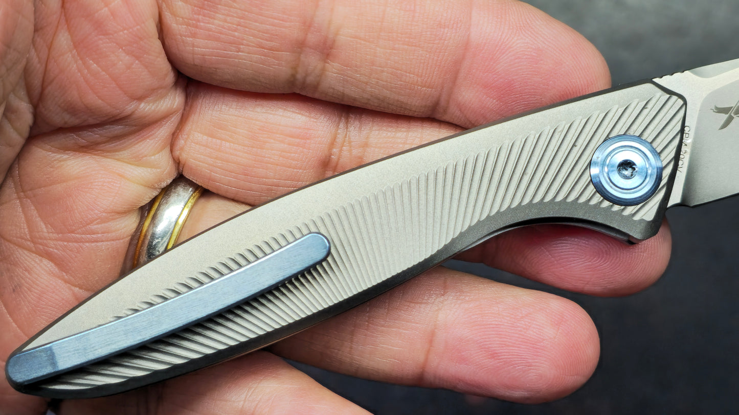 Kubey Pike Titanium Handle CPM 20CV Blade