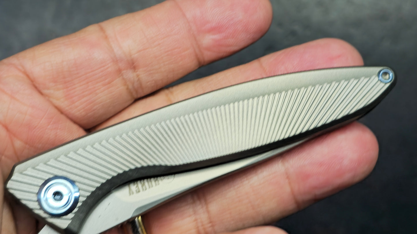 Kubey Pike Titanium Handle CPM 20CV Blade