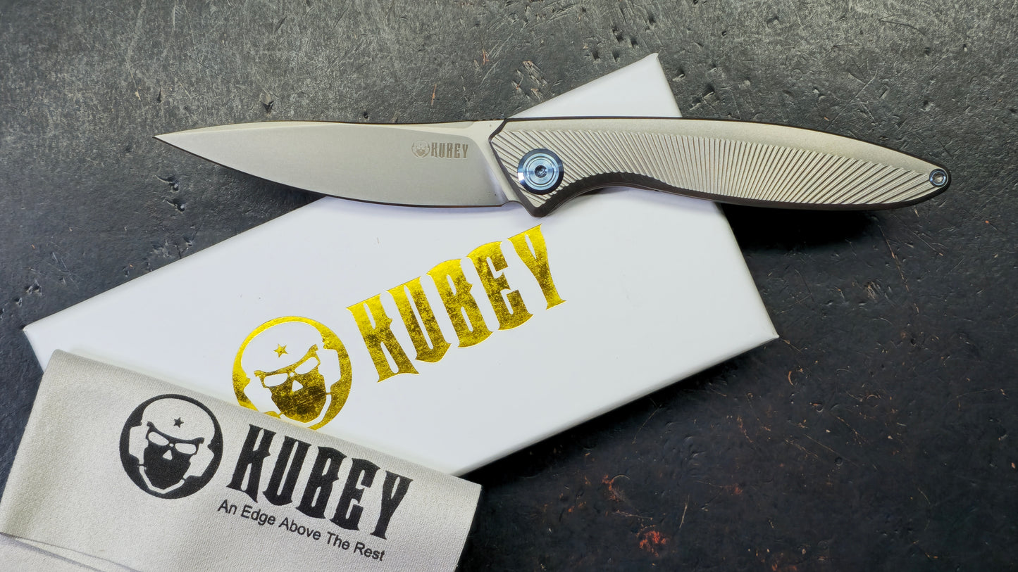 Kubey Pike Titanium Handle CPM 20CV Blade