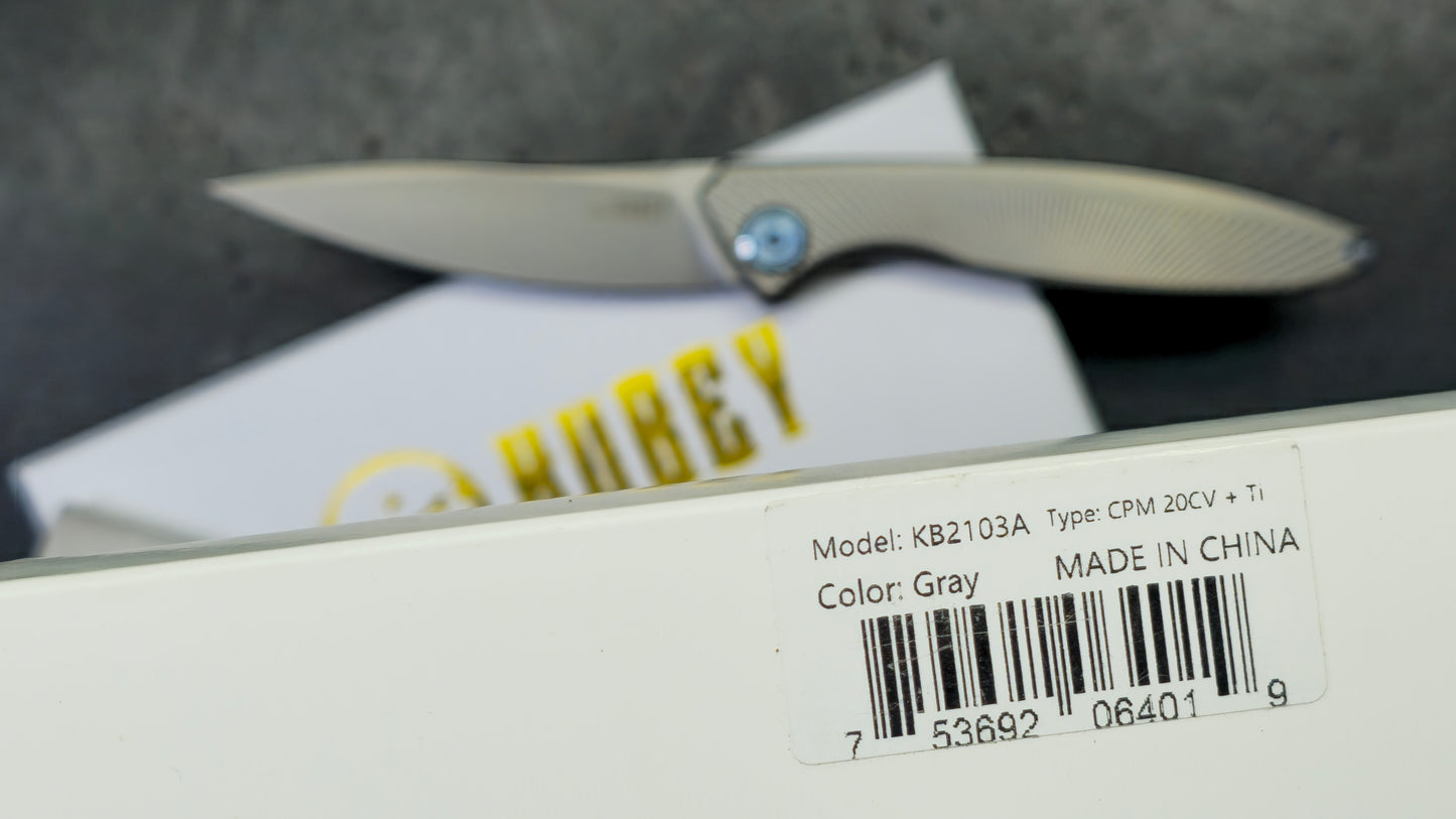 Kubey Pike Titanium Handle CPM 20CV Blade