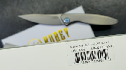 Kubey Pike Titanium Handle CPM 20CV Blade