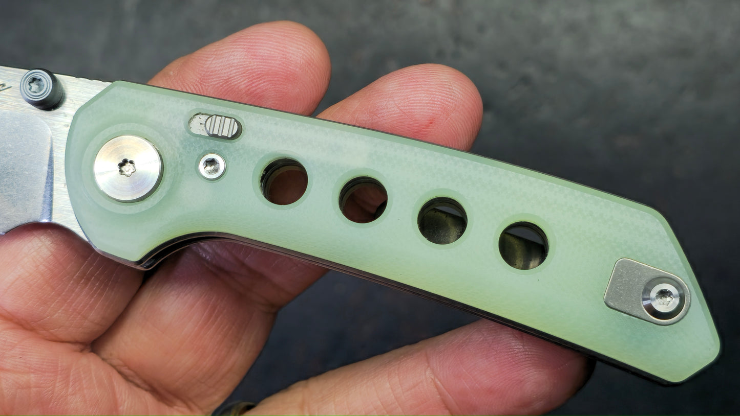 Reate PL-XT Folding Knife Jade G10 Handle Nitro-V Blade