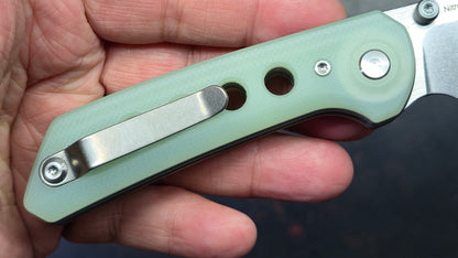 Reate PL-XT Folding Knife Jade G10 Handle Nitro-V Blade