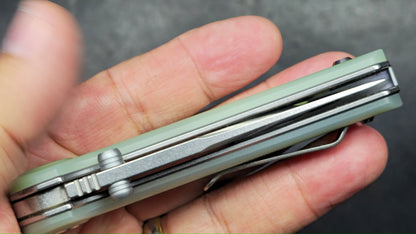 Reate PL-XT Folding Knife Jade G10 Handle Nitro-V Blade