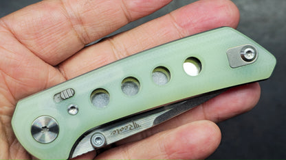 Reate PL-XT Folding Knife Jade G10 Handle Nitro-V Blade