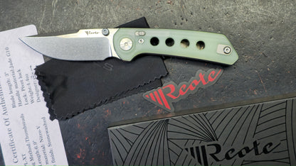 Reate PL-XT Folding Knife Jade G10 Handle Nitro-V Blade