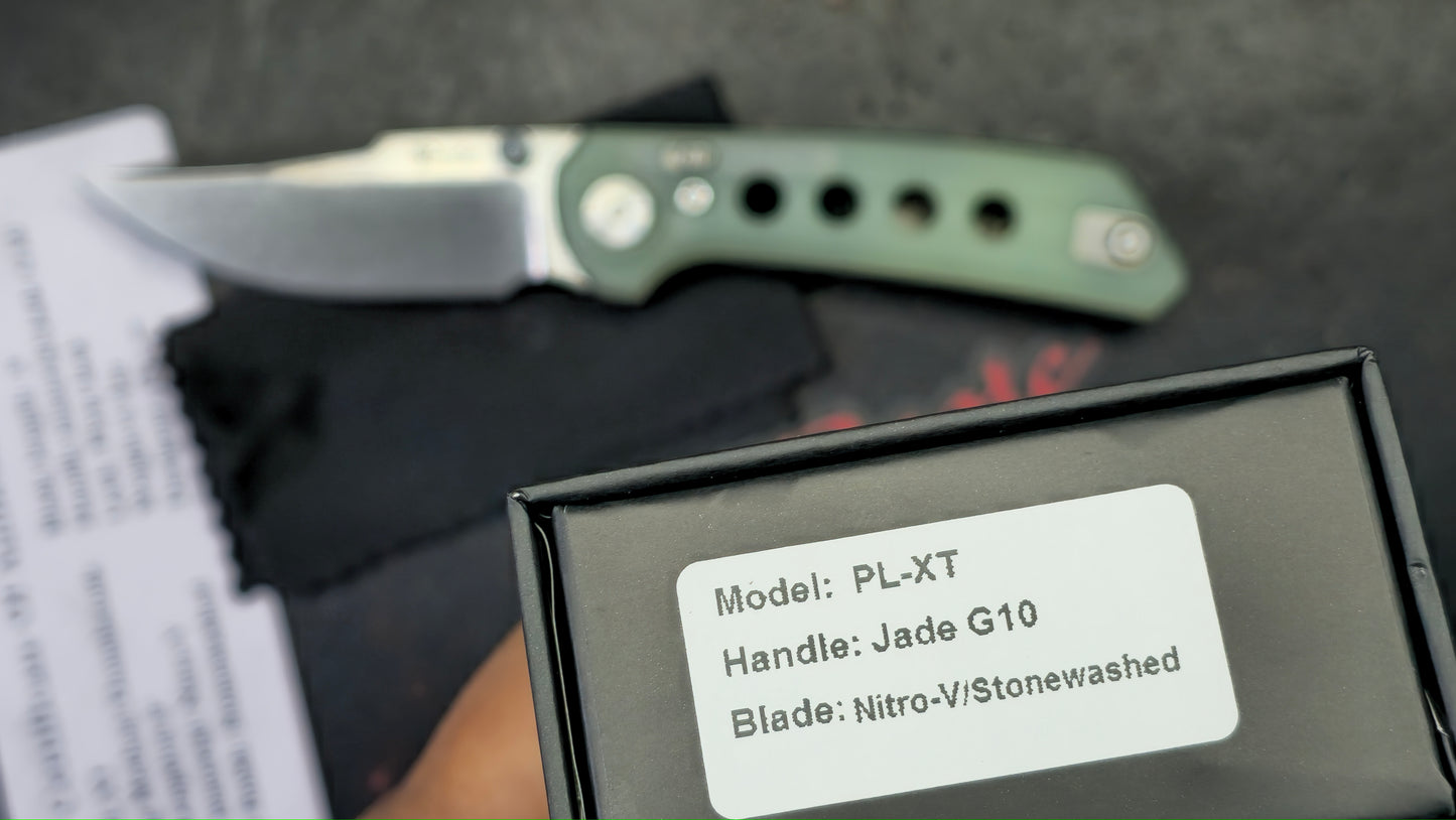 Reate PL-XT Folding Knife Jade G10 Handle Nitro-V Blade